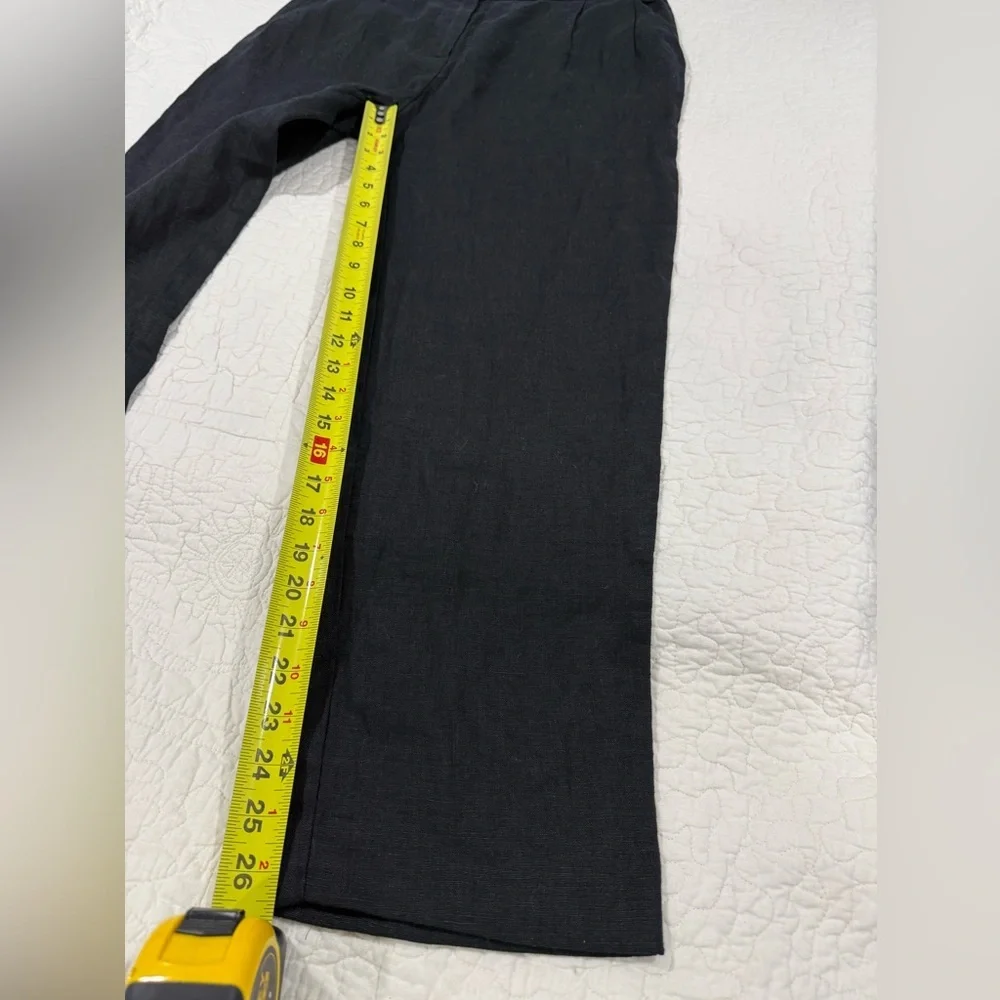 MNG by Mango Black Women's Trousers Black Size M 100% Linen